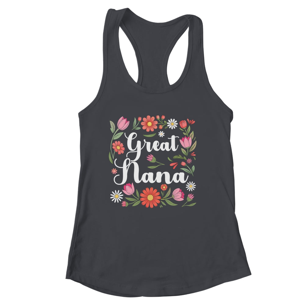 Great Nana Floral Wildflowers Mother's Day Nana Women Shirt & Tank Top | siriusteestore