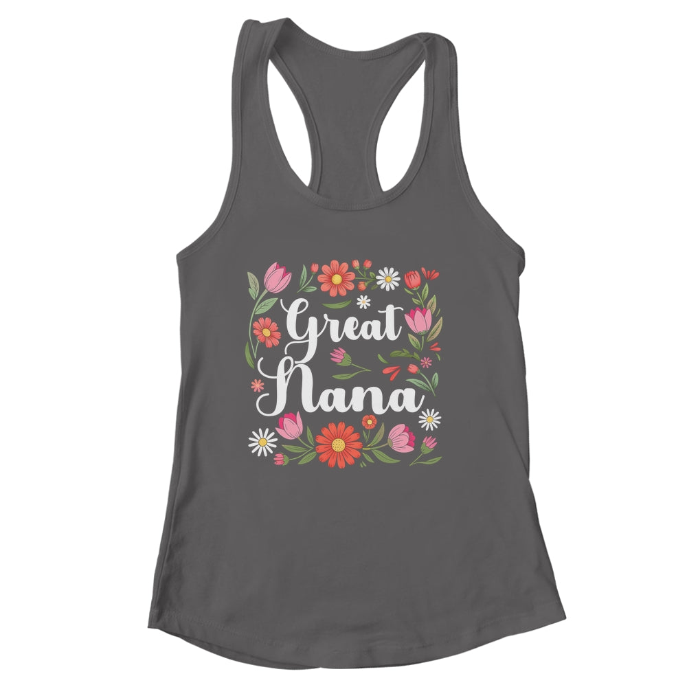 Great Nana Floral Wildflowers Mother's Day Nana Women Shirt & Tank Top | siriusteestore