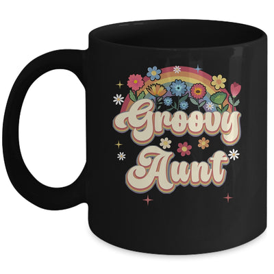 Groovy Aunt Retro Hippie Peace Sign Floral Mothers Day Mug | siriusteestore