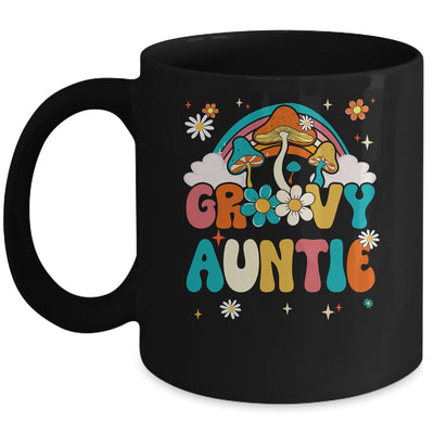 Groovy Auntie Birthday Party Theme Decorations Rainbow Mug | siriusteestore