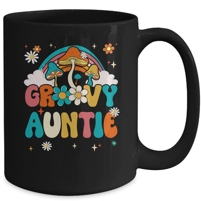 Groovy Auntie Birthday Party Theme Decorations Rainbow Mug | siriusteestore