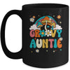 Groovy Auntie Birthday Party Theme Decorations Rainbow Mug | siriusteestore
