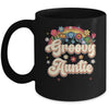 Groovy Auntie Retro Hippie Peace Sign Floral Mothers Day Mug | siriusteestore
