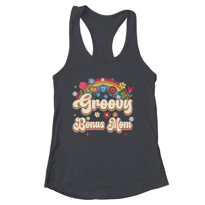 Groovy Bonus Mom Retro Hippie Peace Sign Floral Mothers Day Shirt & Tank Top | siriusteestore