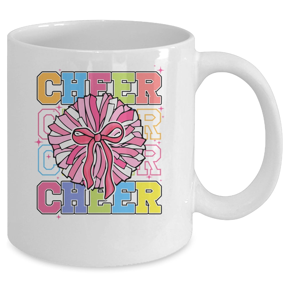 Groovy Cheer Coquette Bow Cheerleading Lover Cheerleader Mug | siriusteestore