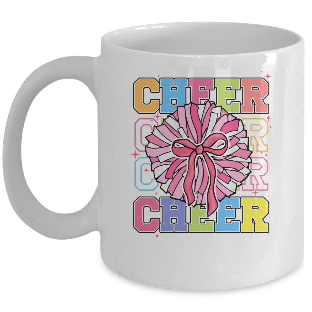 Groovy Cheer Coquette Bow Cheerleading Lover Cheerleader Mug | siriusteestore