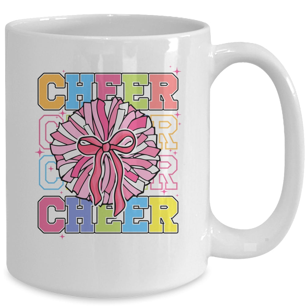 Groovy Cheer Coquette Bow Cheerleading Lover Cheerleader Mug | siriusteestore