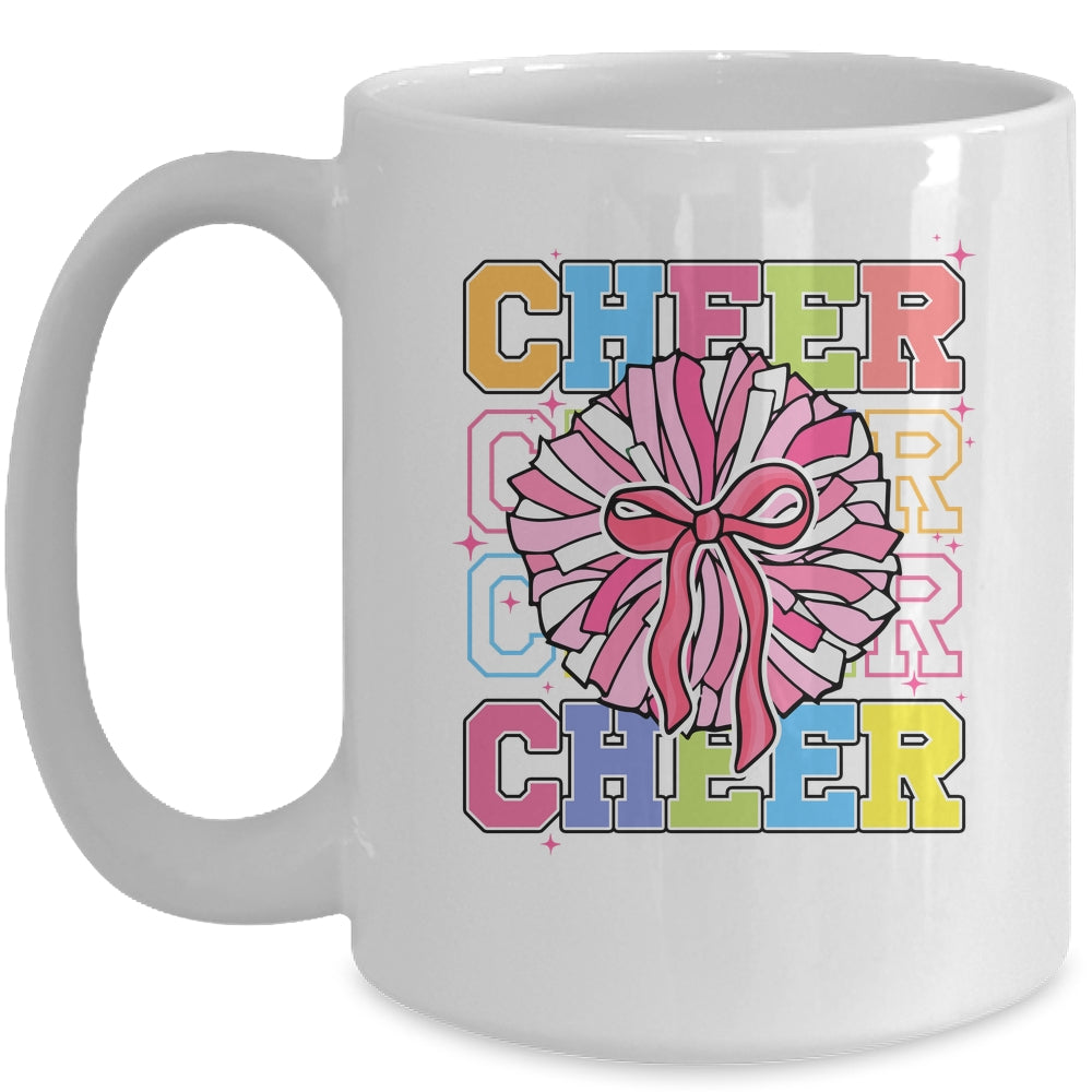 Groovy Cheer Coquette Bow Cheerleading Lover Cheerleader Mug | siriusteestore