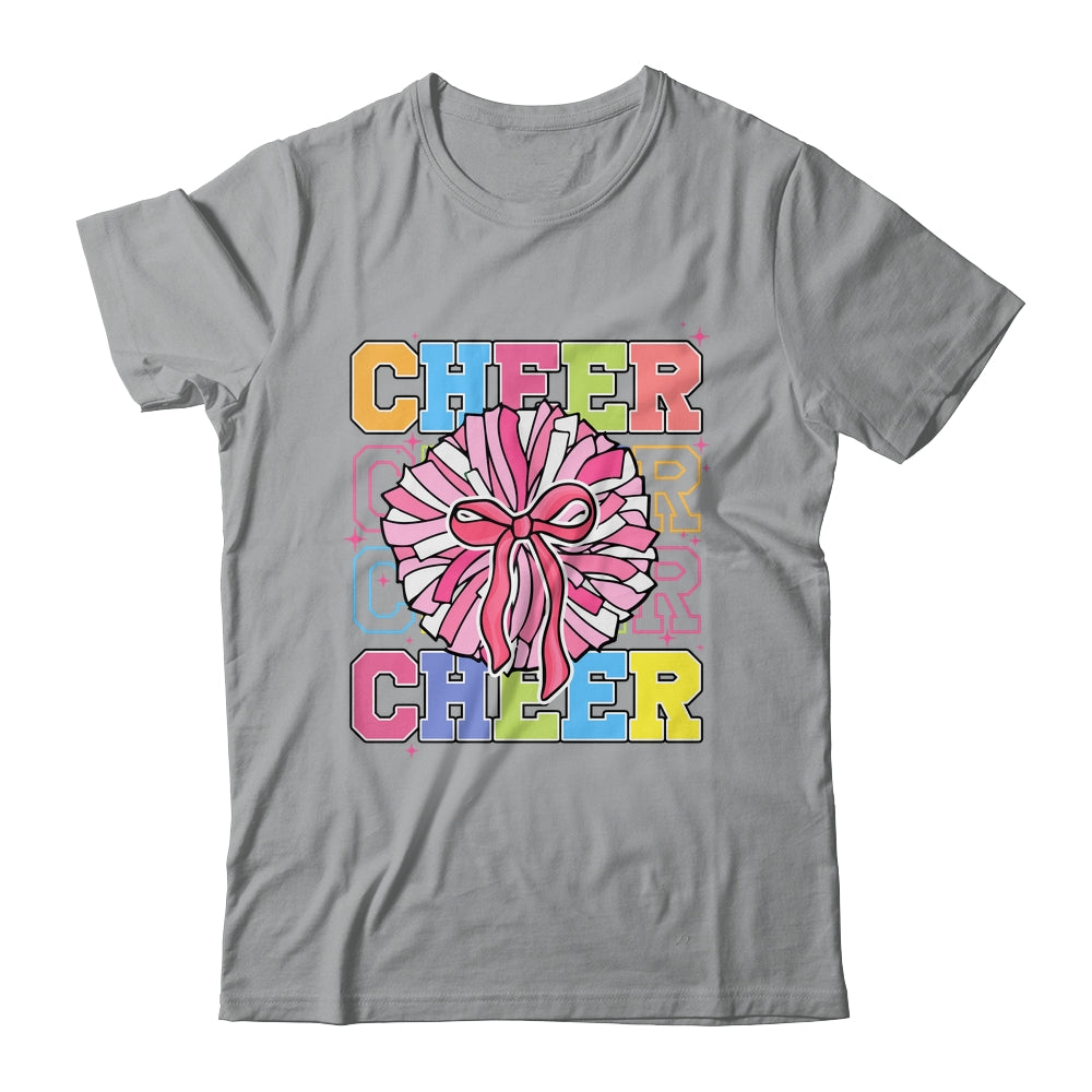 Groovy Cheer Coquette Bow Cheerleading Lover Cheerleader Shirt & Tank Top | siriusteestore
