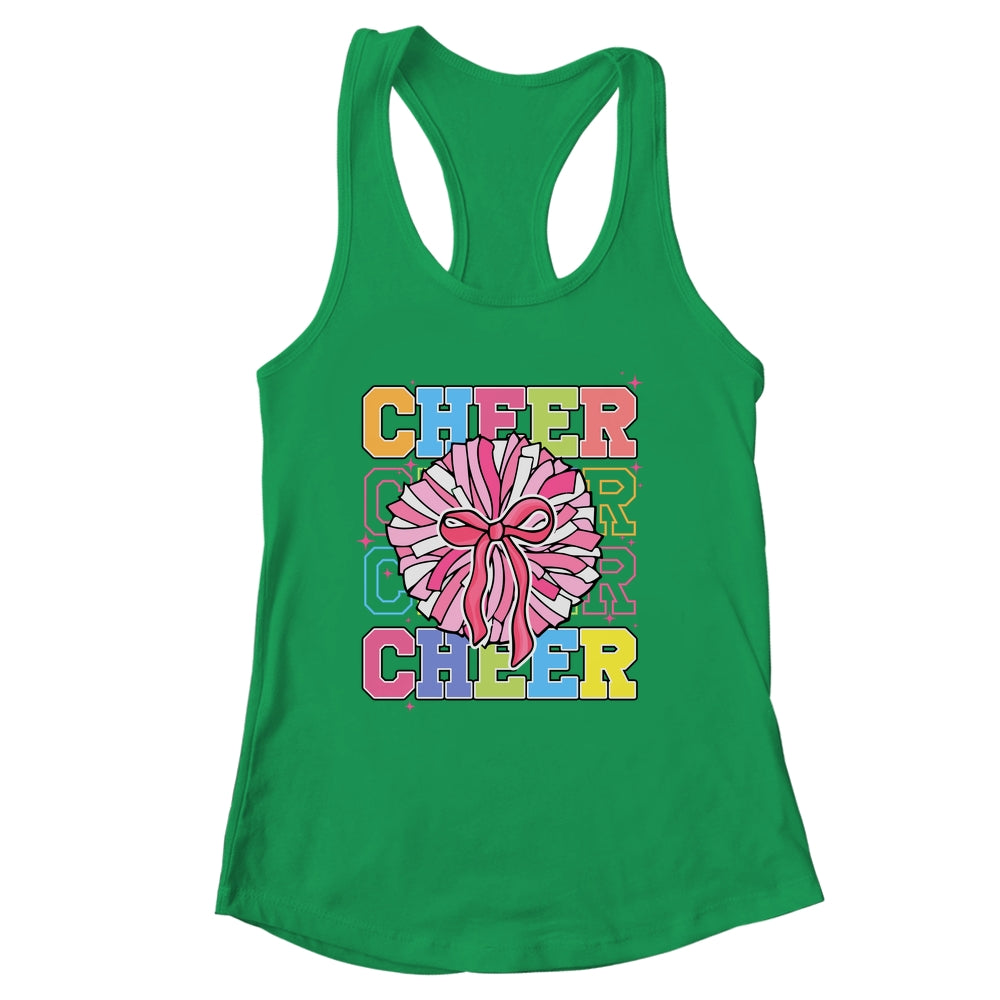 Groovy Cheer Coquette Bow Cheerleading Lover Cheerleader Shirt & Tank Top | siriusteestore
