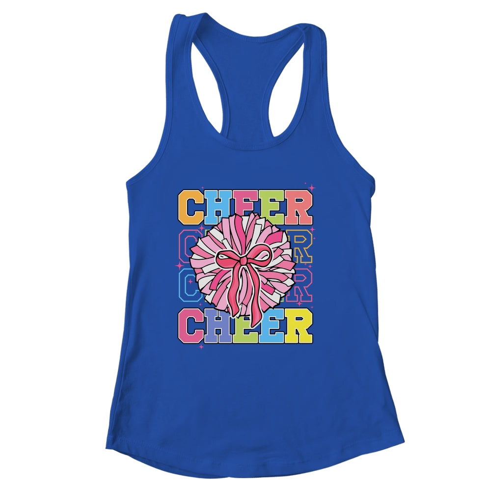 Groovy Cheer Coquette Bow Cheerleading Lover Cheerleader Shirt & Tank Top | siriusteestore