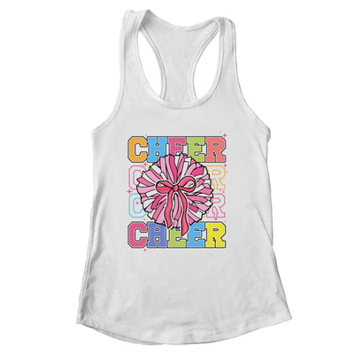 Groovy Cheer Coquette Bow Cheerleading Lover Cheerleader Shirt & Tank Top | siriusteestore