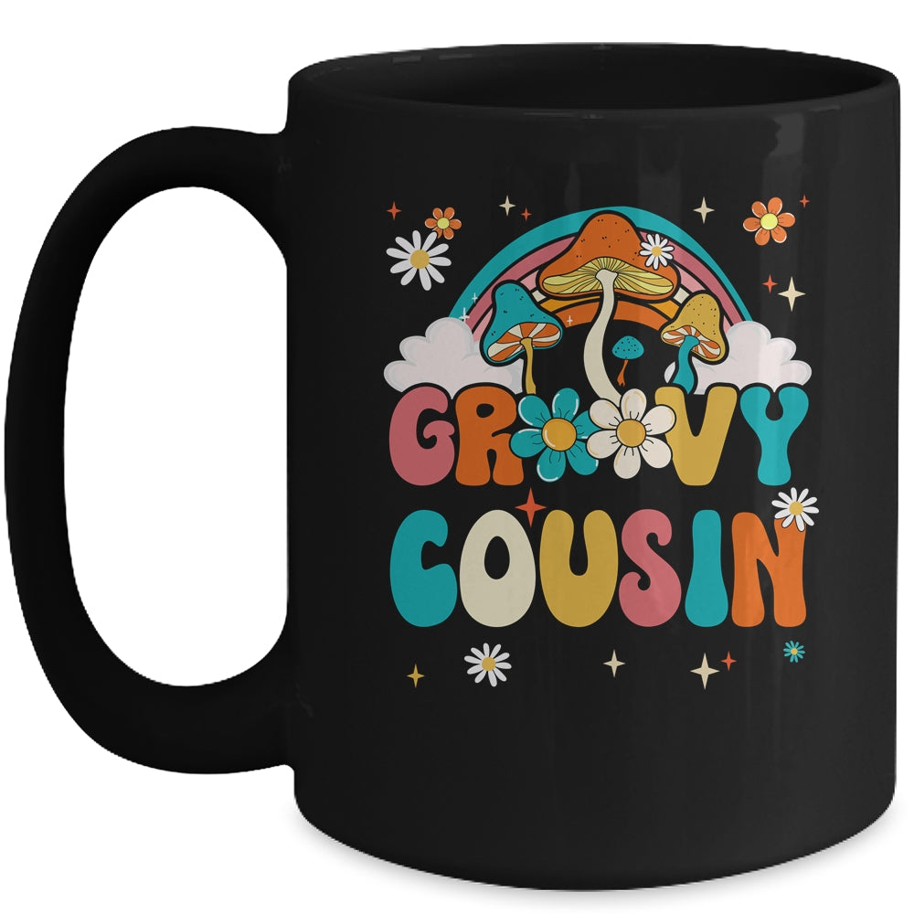 Groovy Cousin Birthday Party Theme Decorations Rainbow Family Mug | siriusteestore