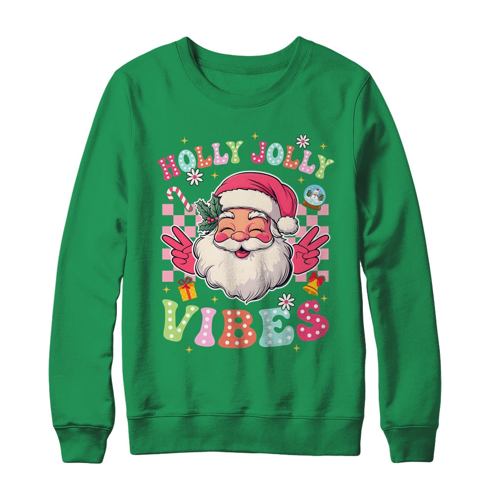 Groovy Cute Santa Claus Christmas Vibes Xmas Girls Womens Shirt & Sweatshirt | siriusteestore