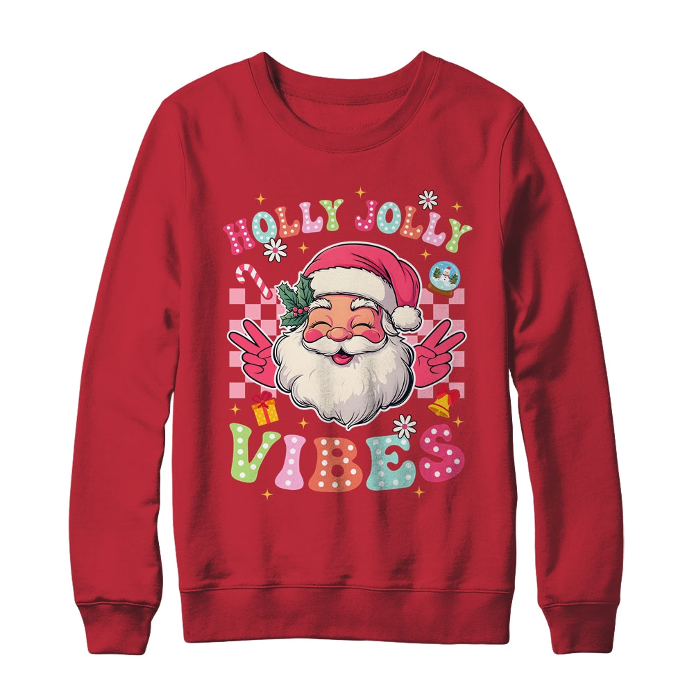 Groovy Cute Santa Claus Christmas Vibes Xmas Girls Womens Shirt & Sweatshirt | siriusteestore