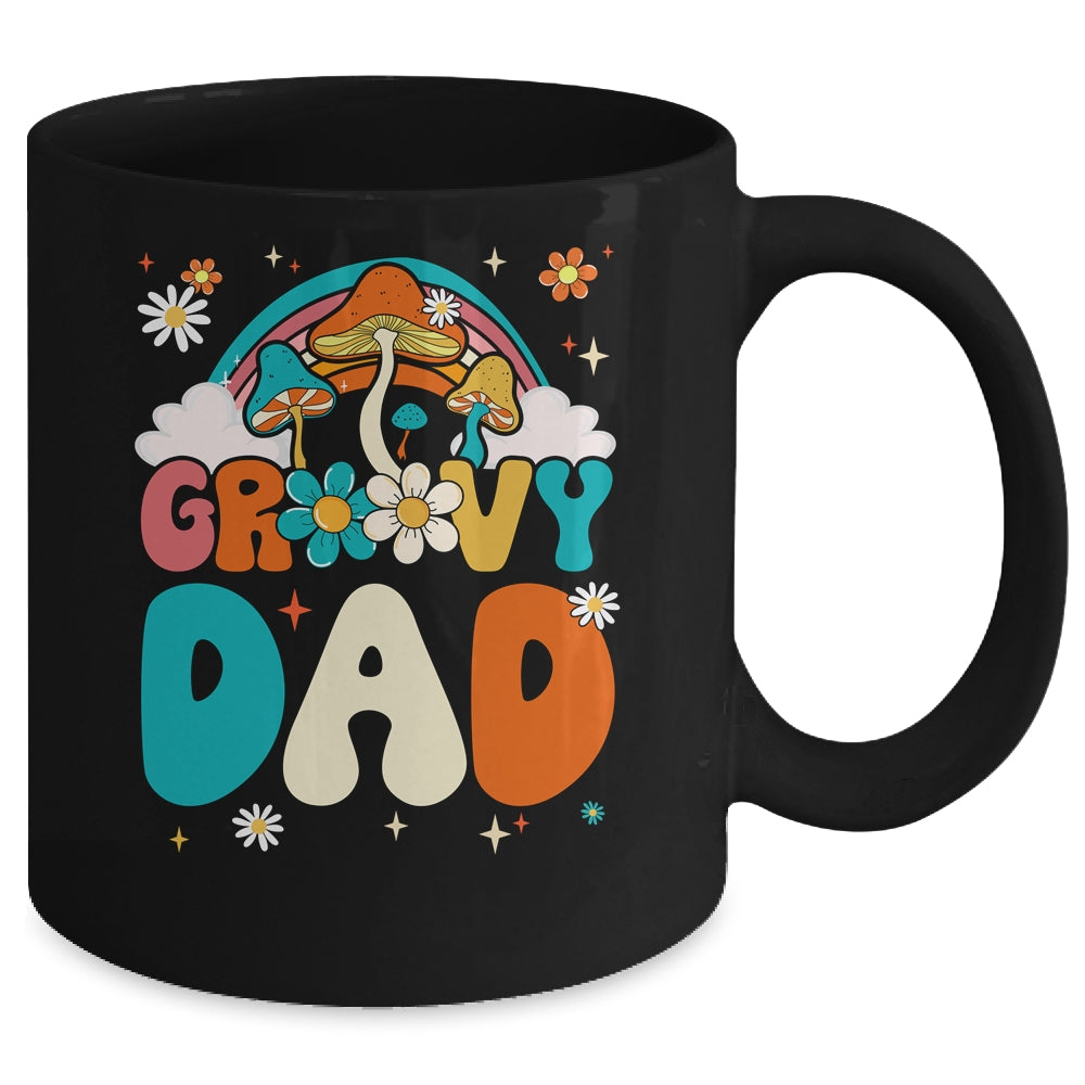 Groovy Dad Birthday Party Theme Decorations Rainbow Family Mug | siriusteestore
