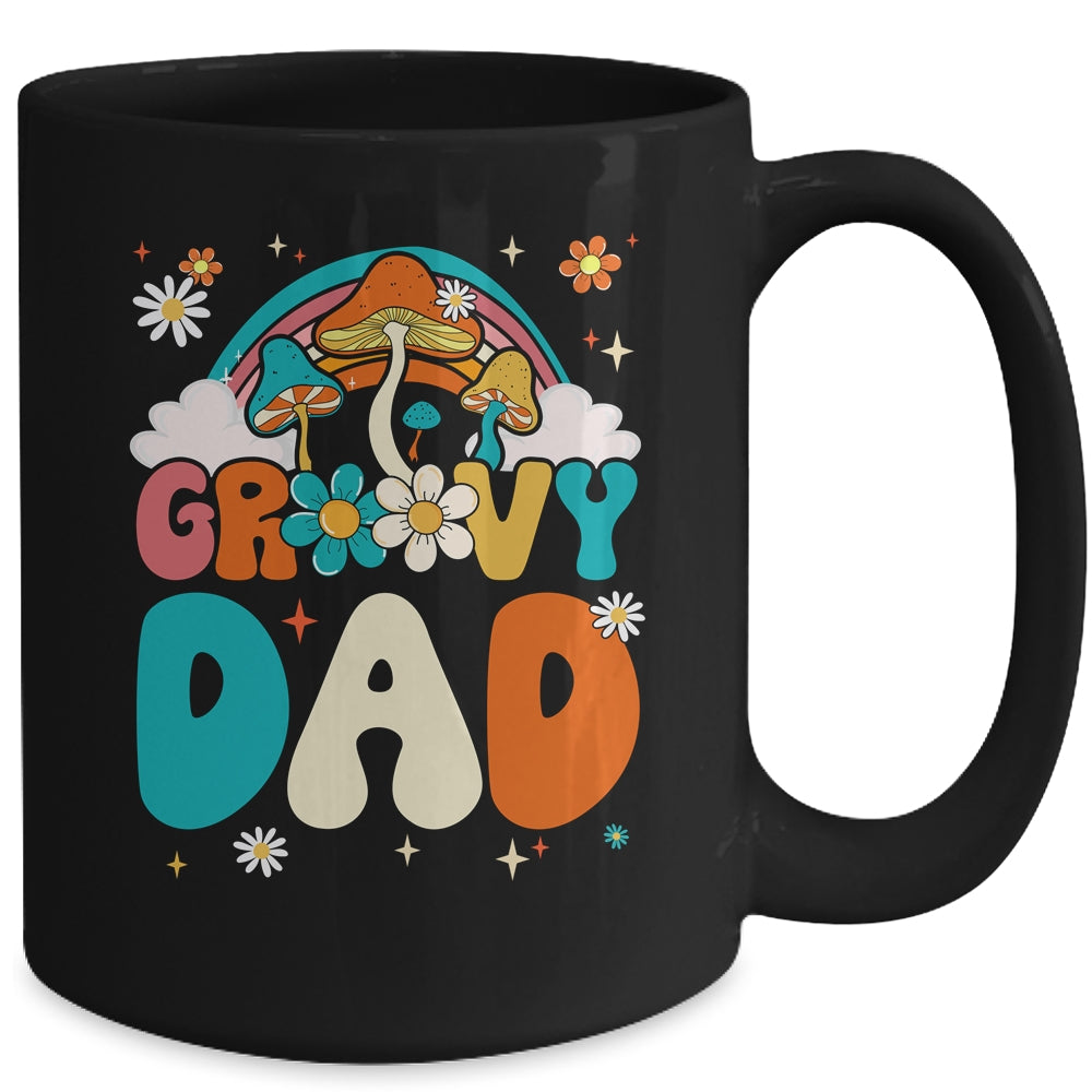 Groovy Dad Birthday Party Theme Decorations Rainbow Family Mug | siriusteestore