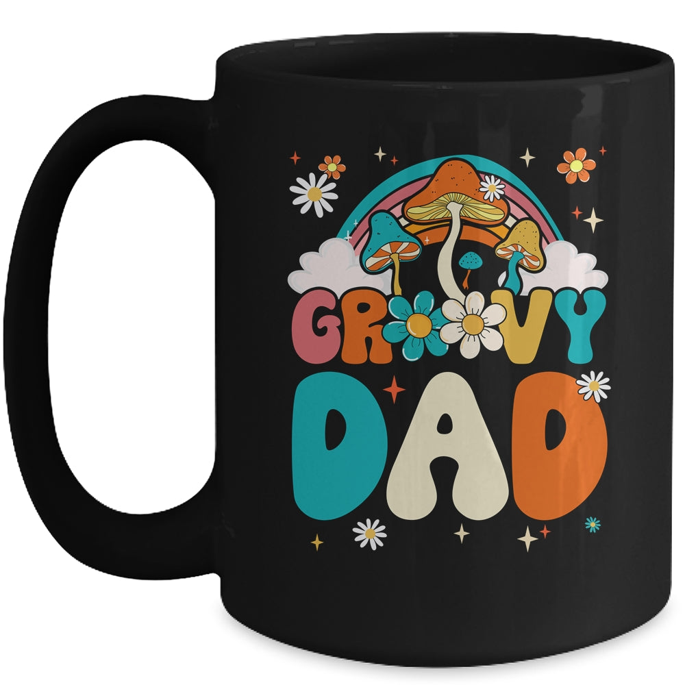 Groovy Dad Birthday Party Theme Decorations Rainbow Family Mug | siriusteestore