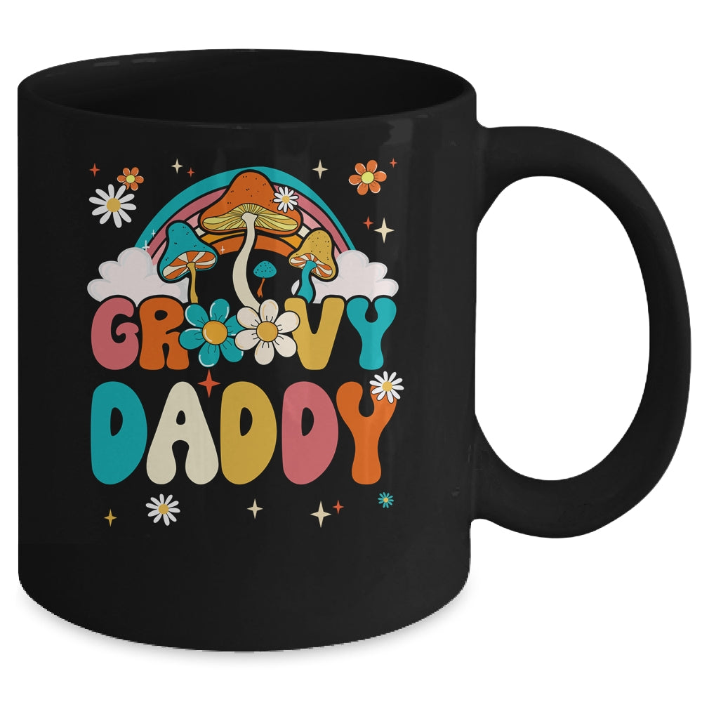 Groovy Daddy Birthday Party Theme Decorations Rainbow Family Mug | siriusteestore