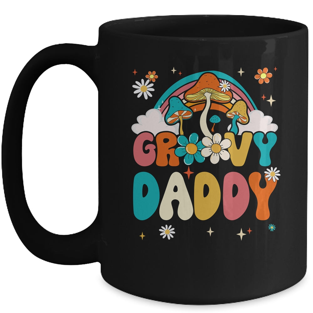 Groovy Daddy Birthday Party Theme Decorations Rainbow Family Mug | siriusteestore