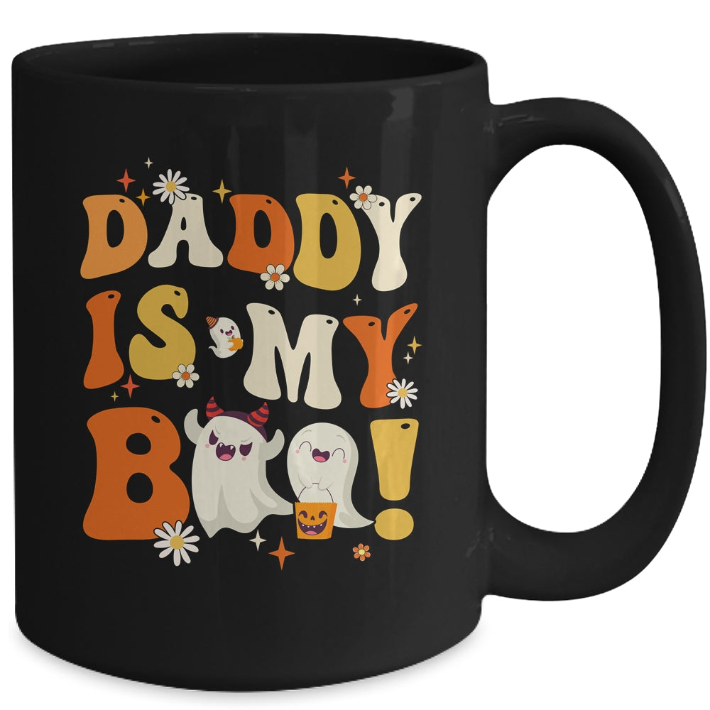 Groovy Daddy Is My Boo Halloween Boys Girls Kids Mug | siriusteestore