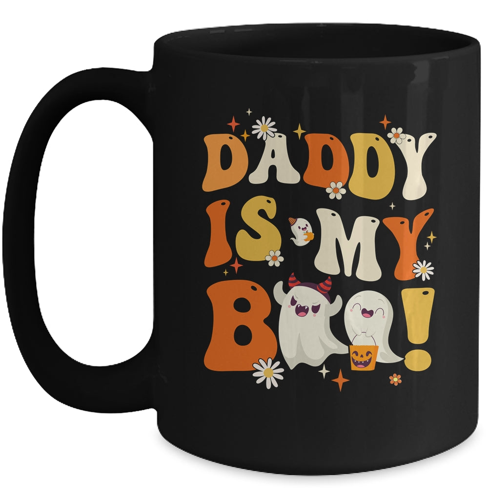 Groovy Daddy Is My Boo Halloween Boys Girls Kids Mug | siriusteestore