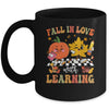 Groovy Fall In Love With Learning Pumpkin Autumn Teacher Mug | siriusteestore