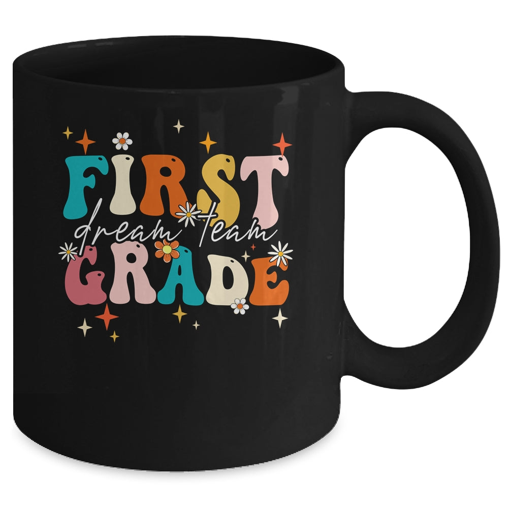 Groovy First Grade Dream Team Back To School Teacher Kids Mug | siriusteestore