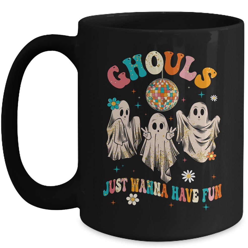 Groovy Ghouls Just Wanna Have Fun Halloween Spooky Season Mug | siriusteestore