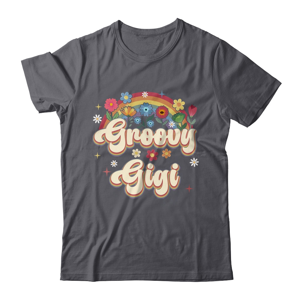 Groovy Gigi Retro Hippie Peace Sign Floral Mothers Day Shirt & Tank Top | siriusteestore