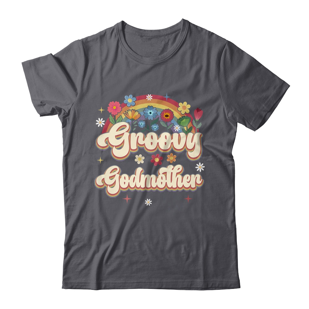 Groovy Godmother Retro Hippie Peace Sign Floral Mothers Day Shirt & Tank Top | siriusteestore
