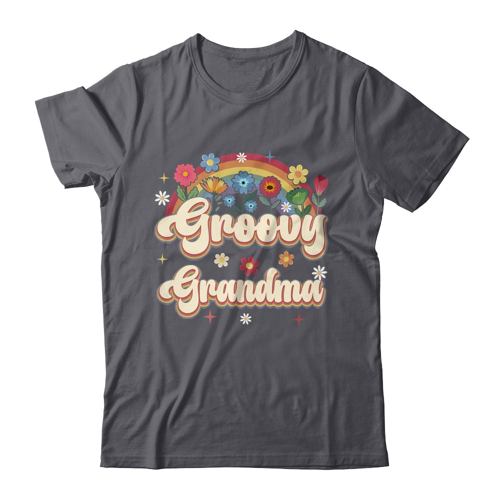 Groovy Grandma Retro Hippie Peace Sign Floral Mothers Day Shirt & Tank Top | siriusteestore