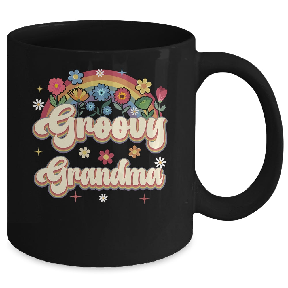 Groovy Grandma Retro Hippie Peace Sign Floral Mothers Day Mug | siriusteestore
