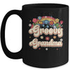 Groovy Grandma Retro Hippie Peace Sign Floral Mothers Day Mug | siriusteestore