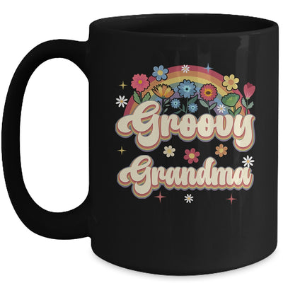 Groovy Grandma Retro Hippie Peace Sign Floral Mothers Day Mug | siriusteestore