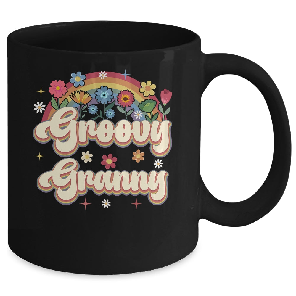 Groovy Granny Retro Hippie Peace Sign Floral Mothers Day Mug | siriusteestore