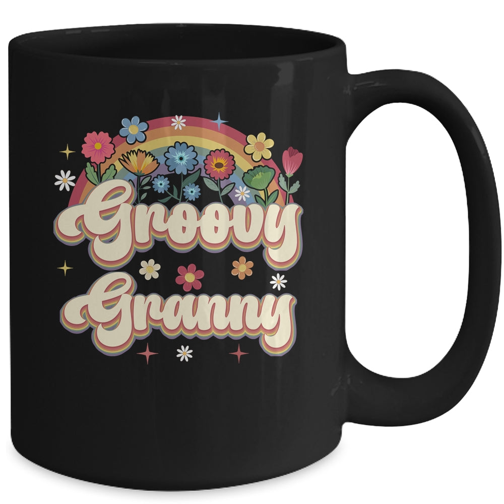 Groovy Granny Retro Hippie Peace Sign Floral Mothers Day Mug | siriusteestore