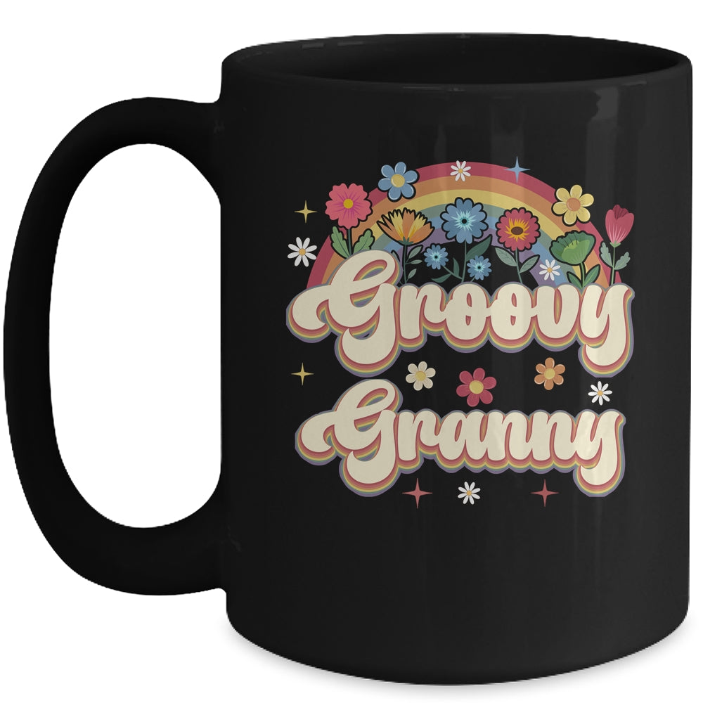 Groovy Granny Retro Hippie Peace Sign Floral Mothers Day Mug | siriusteestore
