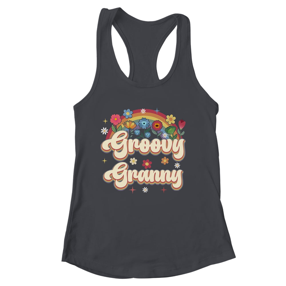 Groovy Granny Retro Hippie Peace Sign Floral Mothers Day Shirt & Tank Top | siriusteestore