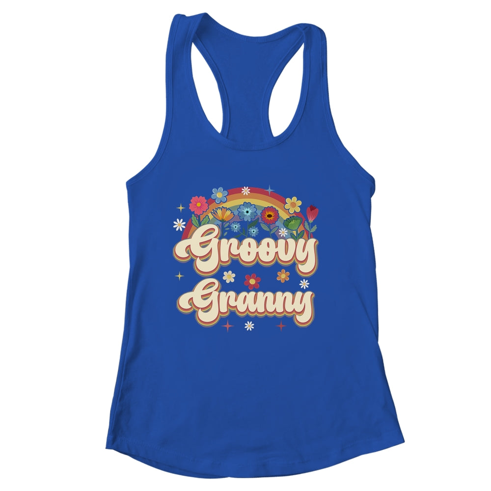 Groovy Granny Retro Hippie Peace Sign Floral Mothers Day Shirt & Tank Top | siriusteestore