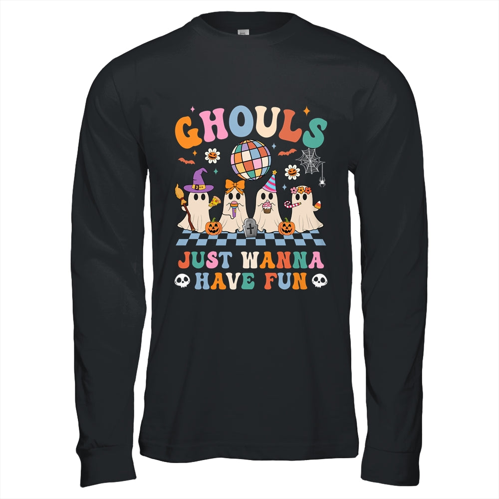 Groovy Halloween Ghouls Just Wanna Have Fun Dancing Ghost Shirt & Hoodie | siriusteestore