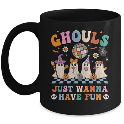Groovy Halloween Ghouls Just Wanna Have Fun Dancing Ghost Mug | siriusteestore