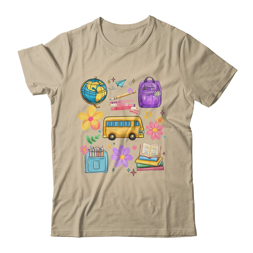 Groovy Happy First Day Of School Teacher Kids Back To School Shirt & Hoodie | siriusteestore