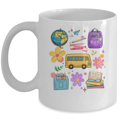 Groovy Happy First Day Of School Teacher Kids Back To School Mug | siriusteestore