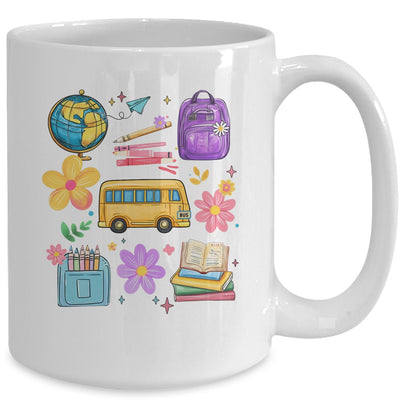Groovy Happy First Day Of School Teacher Kids Back To School Mug | siriusteestore