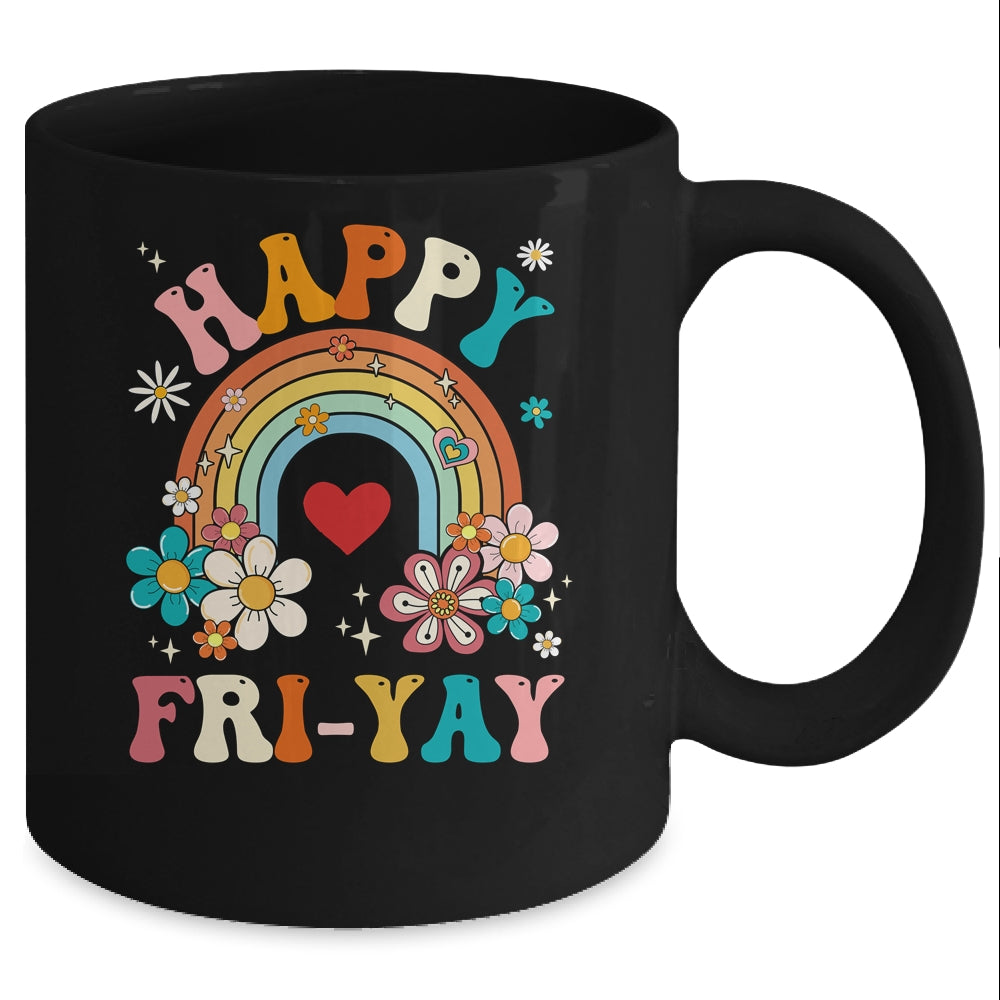 Groovy Happy Fri-Yay Friday Lovers Fun Teacher Mug | siriusteestore