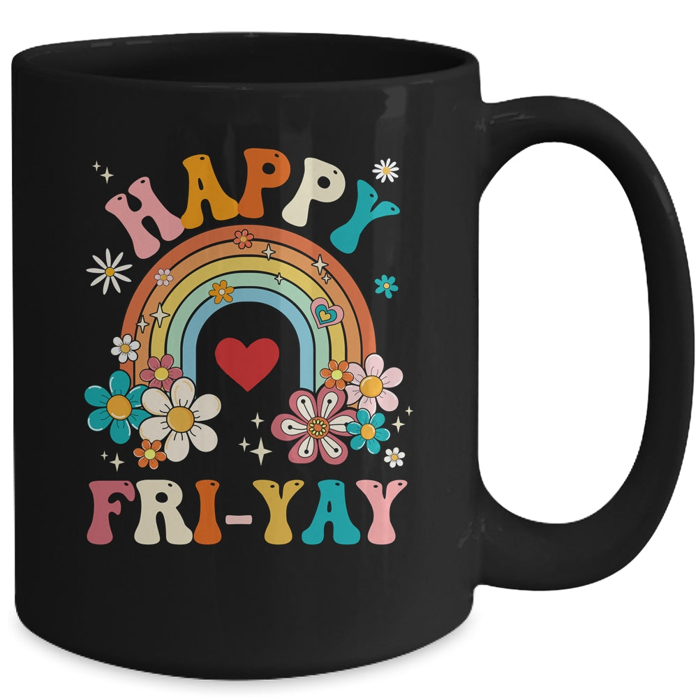 Groovy Happy Fri-Yay Friday Lovers Fun Teacher Mug | siriusteestore