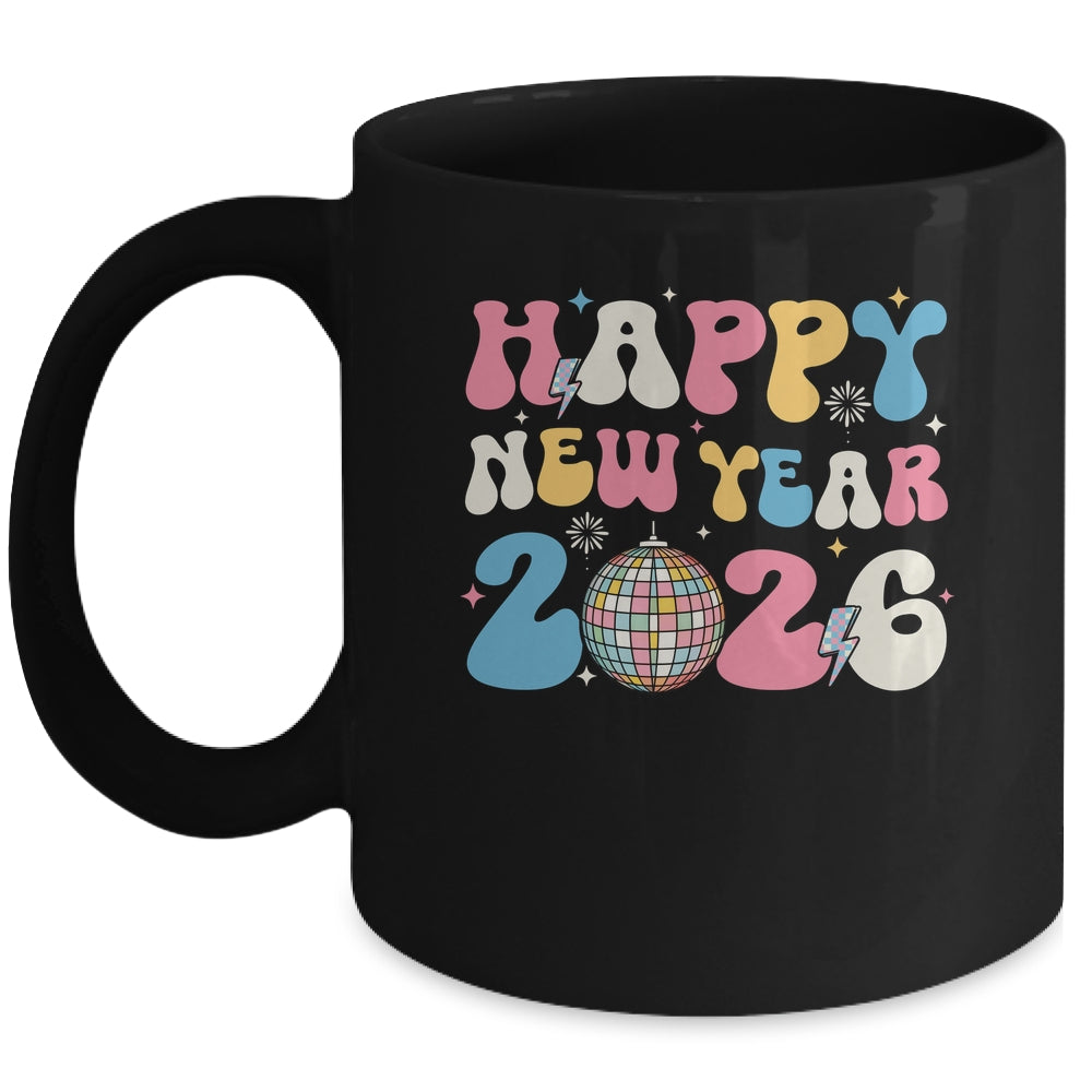 Groovy Happy New Year 2026 Party Cute New Years Eve NYE 2026 Mug | siriusteestore