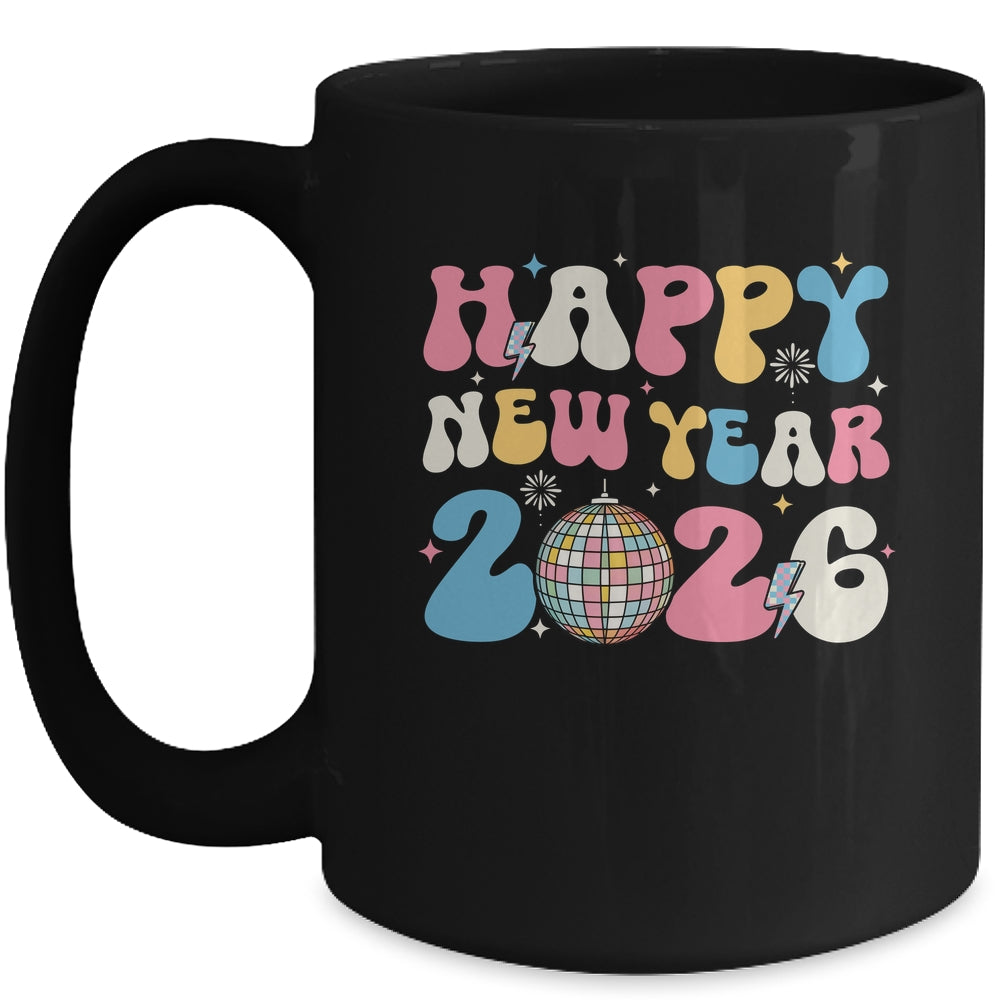 Groovy Happy New Year 2026 Party Cute New Years Eve NYE 2026 Mug | siriusteestore