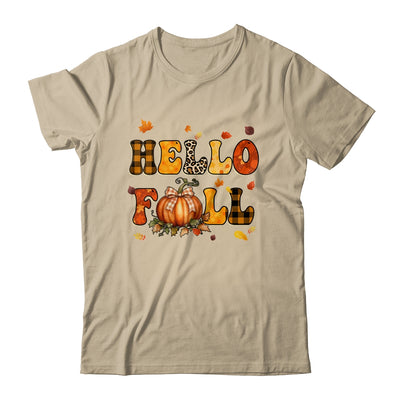 Groovy Hello Fall Autumn Maple Leaves Pumpkin Leopard Women Shirt & Sweatshirt | siriusteestore